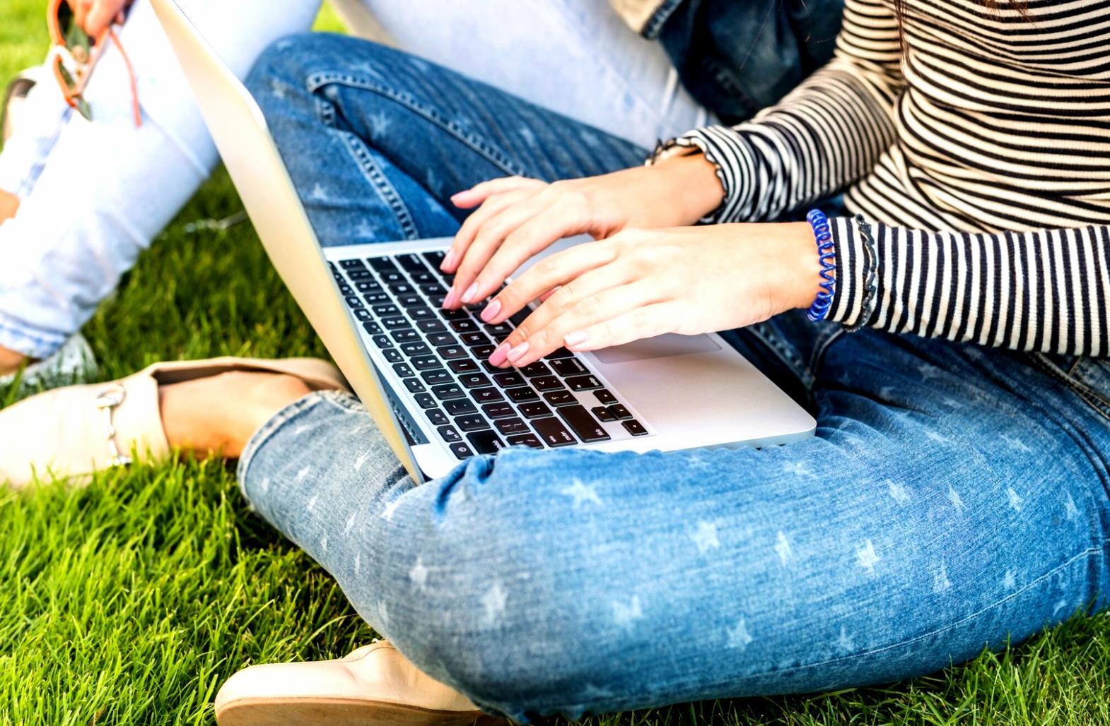 Students collaborating on financial analysis project