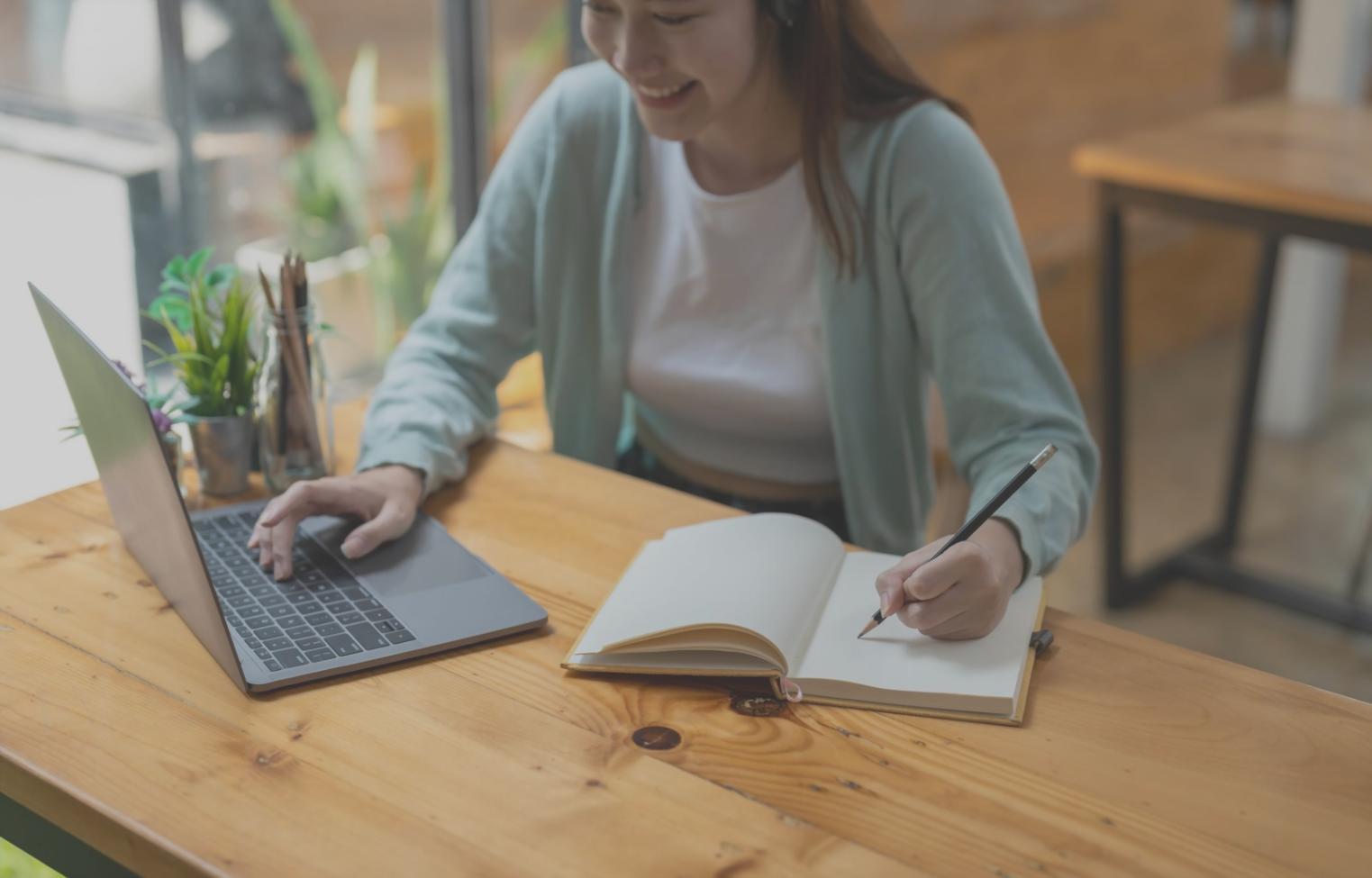 Financial analysis workspace with charts and data